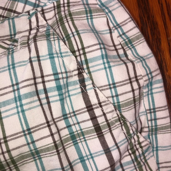 AEROPOSTALE SIZE 3/4 MULTICOLORED PLAID BERMUDA SHORTS SIDE SPLIT HEMS POCKETS - Picture 4 of 5